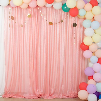 ShinyBeauty 4x7FT Sequin Backdrop Baby Pink| Glitter Fabric for Wedding, Birthday, Baby Shower Backdrops | Photobooth Studio & Home Decor
