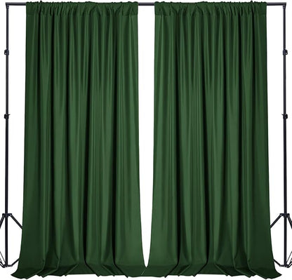 Sugargirl 10x10FT Green Backdrop Curtains Polyester Photo Backdrop Drapes Curtains 2 Panels with Rod Pockets for Party Birthday Wedding Photography Home Decoration