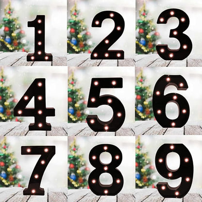 OYCBUZO Light Up Black Alphabet Marquee Number Sign LED Marquee Number Lights Sign for Night Light Home Bar Christmas Lamp Birthday Party Wedding Decoration 6