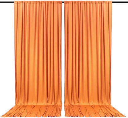 2 Panels Orange Backdrop Curtain, 10 x 7 Feet Background Curtains for Parties, Weddings, Baby Showers, Bachelorette Halloween, Christmas Birthday Party Photoshoot Backdrop Curtains Decorations