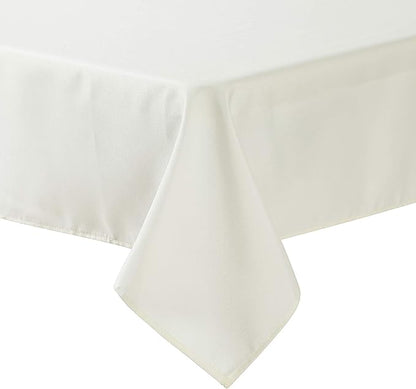 Cupuamon Square Tablecloth 52x52 inch Washable Polyester Fabric Table Cloth for Wedding Party Dining Banquet Decoration（52x52,Ivory）