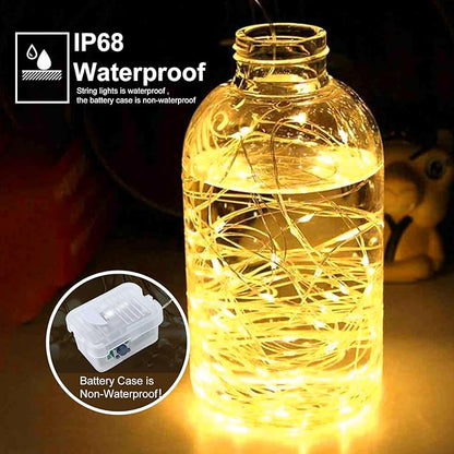 pozzolanas 50 Pack Warm White Battery Operated String Lights - 7ft Waterproof Fairy Lights with 20 LEDs for Home, Mason Jar, Party, Wedding, Halloween, Christmas Decorations