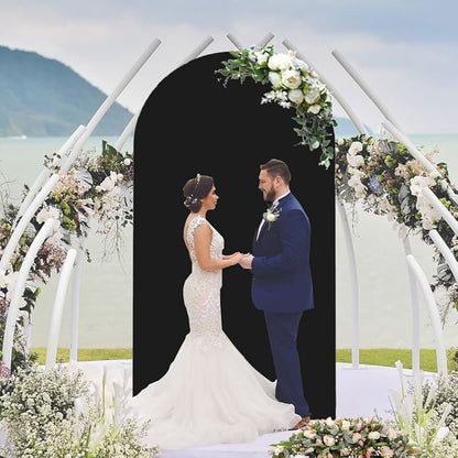 Black Arch Cover 4x7.2ft Arch-Backdrop-Cover Spandex Arched Covers Stretchy Backdrop Chiara Arches Frame Fabric for Birthday Party Baby Shower Gender Reveal Wedding Arch Back Drop Arbor Decor