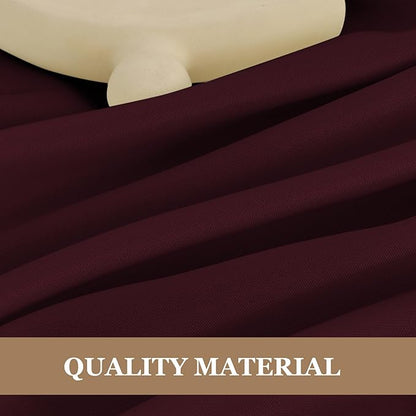 Fitable 6 Pack Burgundy Round Tablecloths - 120 Inches in Diameter - Stain Resistant and Washable Table Clothes, Polyester Fabric Table Covers for Wedding, Party, Banquet, Formal Events