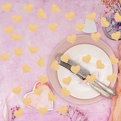 100pcs Champagne Heart Sponge Confetti Decor Heart Confetti Heart Shape Petals Scatter Confetti Table Wedding Decor Valentine’s Day Confetti for Wedding Valentine's Day Party Supplies
