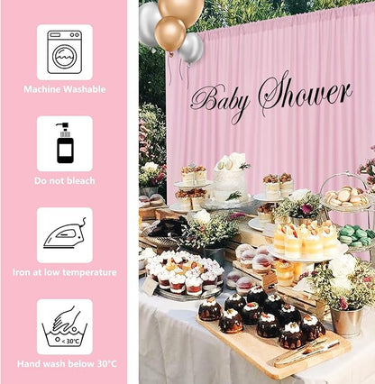 Pink Backdrop Curtain for Parties Rod Pocket Pink Curtains Photography Backdrop Drapes Privacy Fabric Decoration for Birthday Party Wedding Baby Shower Home Decor, 5ft x 10ft, 2 Panels