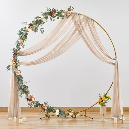 Wedding Arch Draping Fabric, 1 Panel 28" x 19Ft Deep Champagne Arch Drapes Sheer Backdrop Curtain for Wedding Ceremony Party Ceiling Decor