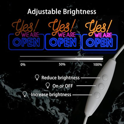 Ineonlife Open Neon Signs,Bright Led Light High Visibility Advertisement Board Electric Display Sign Walls Window Door Bar Shop Coffee Salon Hotel Store(USB Powered/13.4 * 11.8 in)