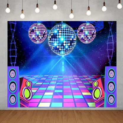 Dance Party Backdrop Retro 80s 90s Theme Stage Dance Ball Music Birthday Party Decoration DJ Photography Background 10 x 8 ft for Baby Shower Picture Photo Shoot Polyester Fabric