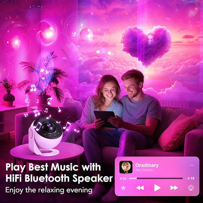 Galaxy Projector for Bedroom【Pro Max】, Upgraded 4K HD Planetarium Projector with 13Film Discs, 15White Noise Machine&Bluetooth Speaker Star Projector,Remote,Room Decor Gifts for Adults Kids