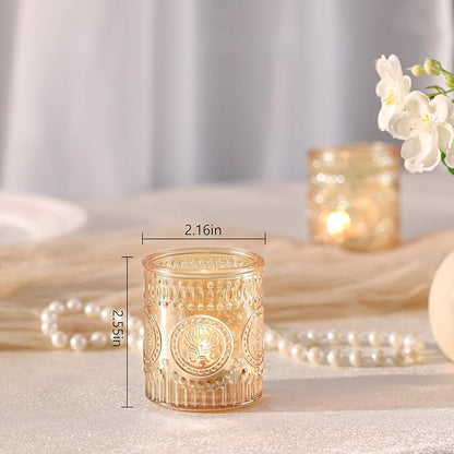 24 Pcs Gold Votive Candle Holders, Glass Tealight Candle Holders for Home Decor, Wedding Table Centerpiece, Birdal Shower, Party