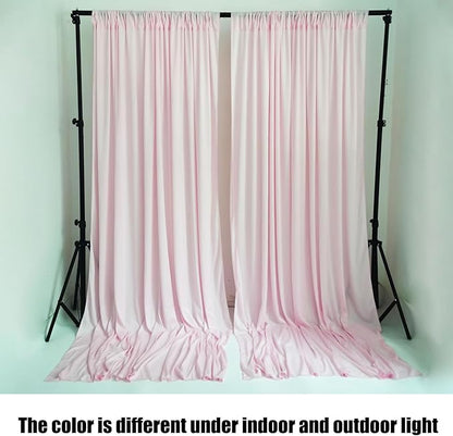 10 x 7 Feet Light Pink Backdrop Curtain for Partie, Background Curtains for Photoshoot, Birthday, Wedding, Halloween, Thanksgiving, Christmas Day, New Year Party Decorations 5Ft x 7Ft, 2 Panels