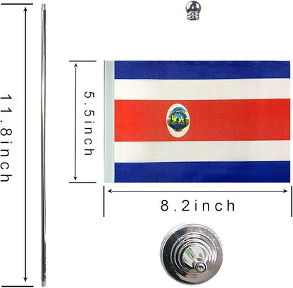 GentleGirl.USA Costa rica Table Flags Stick Small Mini Costa Rican Flag Office Desk Flag on Stand with Stand Base, International Festival Decoration,Costa Rican Theme Party Decoration,Home Decoration