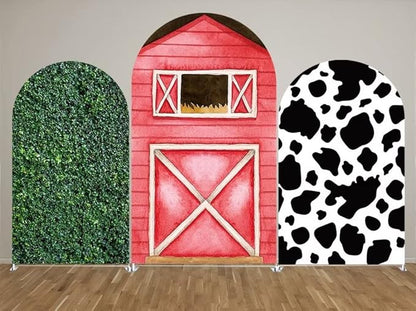 Arch Backdrop Chiara Arch Stand Covers Stretchy Spandex Fabric Cow Pattern Background for Birthday Baby Shower Party Decoration