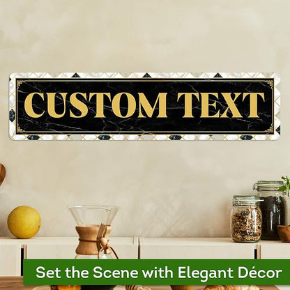 Custom Sign, Custom Street Sign, 11 Font Colors, 13 Font Styles, 4 Hole Options, 22 Sizes, 6x24 Inches, Rust Free DiBound, Fade Resistant, Made in USA by My Sign Center (Marble Tile)