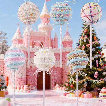 LANGXUN 6pcs Lollipop Candy Land 2025 Xmas Birthday Party Wedding Suppiles Decoration, Hanging Candy Cane Christmas Tree Décor, Christmas Decorative Hanging Ornaments Crafts