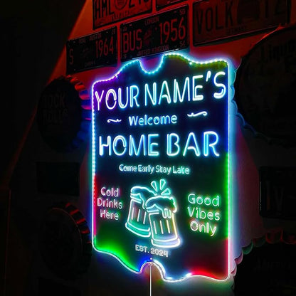 ADVPRO Personalized Your Name Home Bar RGB Dynamic Glam LED Sign - Cut-to-Edge Shape - Smart 3D Decoration - Multicolor Signage st06s86-fnd-p11-tm-c