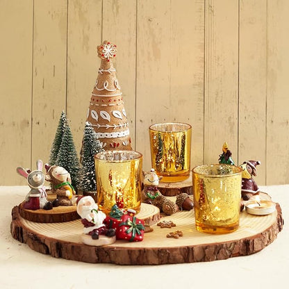 Homemory 36 Pcs Gold Votive Candle Holders, Mercury Glass Candle Holder, Tealight Candle Holders for Table Centerpieces, Baby Shower, Party, Anniversary, Wedding, Home Decor, Halloween, Christmas