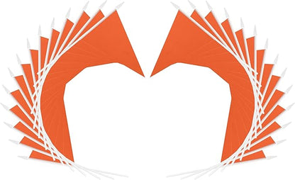 12 Pack Orange Pennant Flags Small Mini Hand Held Solid Color Pennant On Sticks Flags with 12.6"Solid Pole & Spear Top,Party Events Celebration,School,Grand Opening,Kids Birthday,Sports Clubs