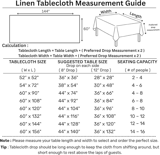 Solino Home Red Linen Tablecloth 60 x 144 Inch - 100% Pure Linen Hemstitch Table Cloth for Rectangle Tables - Classic Hemstitch, Machine Washable Tablecloth for Christmas