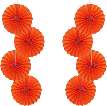 Orange Birthday Party Decorations,DIY Orange Paper Fans Hanging Decoration,12in Halloween Paper Fans,Halloween Decor,Fox Birthday Decorations Events Accessories 30 Color DIY Set (Orange)