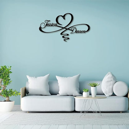 Personalized Infinity Symbol, Metal Love Sign, Love Sign Infinity Heart Sign Metal Wall Decor, Metal Wall Art Decor, Valentine's Day Gift for Her, Metal Wall Art Room Wall Decor