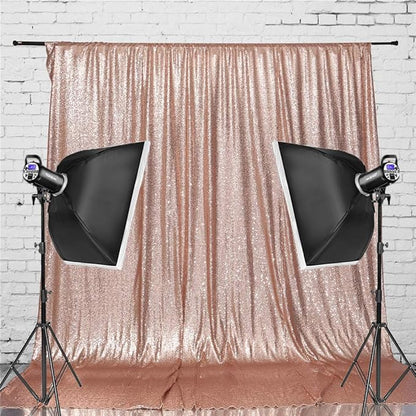 Eternal Beauty Rose Gold Sequin Backdrop, 5x7 Ft Glitter Background Curtains for Shimmer Photography Party Wedding Birthday Back Drop Decor