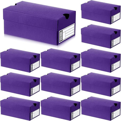 12 Sets Mini Shoe Gifts Boxes for Party Favors 4.7 x 2.5 x 2 Inch Sports Mini Sneaker Box with Editable Label for Candies Cookies Snacks (Purple, 4.7 x 2.5 x 2 Inch)