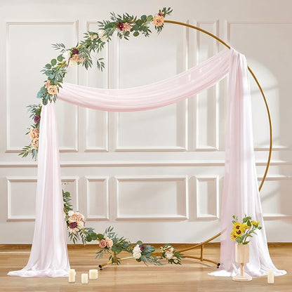 30" x 20Ft Wedding Arch Draping Fabric, 1 Panel Blush Sheer Curtain Drapes Extra Wide & Long Backdrop Curtains for Wedding Arch Ceremony Birthday Party Decorations