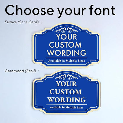 Personalized Custom Decorative Outdoor Metal Signs, Aluminum, Waterproof, Design 2 Blue Steel 10x7 In