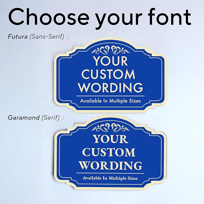 Custom Decorative Outdoor Metal Sign - Personalized Aluminum Driveway Sign, Waterproof, Made in USA - Design 2 Blue Steel 24x18 In
