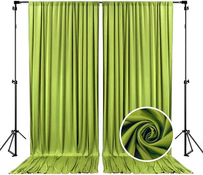 10 x 7 Feet Olive-Green Backdrop Curtain for Partie, Background Curtains for Photoshoot, Birthday, Wedding, Halloween, Thanksgiving, Christmas, New Year Party Decorations 5Ft x 7Ft, 2 Panels