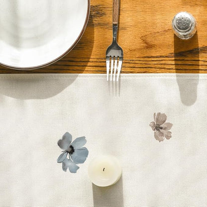 Artoid Mode Brown Poppy Floral Leaves Spring Table Runner, Seasonal Summer Kitchen Dining Table Decoration for Home Party Decor 13x72 Inch