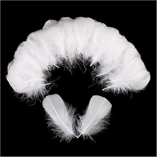 THARAHT 360pcs White Feathers 3-5 inch Craft Feathers Assorted Rainbow Colors Feathers for Kids for DIY Handmade Wedding Home Party Decorations Natural Feather