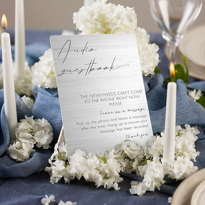 Audio Guestbook Sign, Wedding Guestbook Wooden Sign Stand 5x7inch, Message Audio Guest Book Wedding Sign Stand, Wedding Signs for Reception, Wedding Table Decorations, Wedding Table Sign