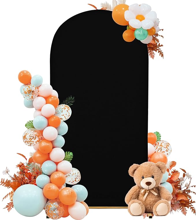 Wedding Arch Cover 6FT Arch Backdrop Cover Spandex Fitted Arch Cover for Round Top Chiara Backdrop Stand Covers for Wedding Birthday Party Baby Shower Banquet Ceremony Decoration