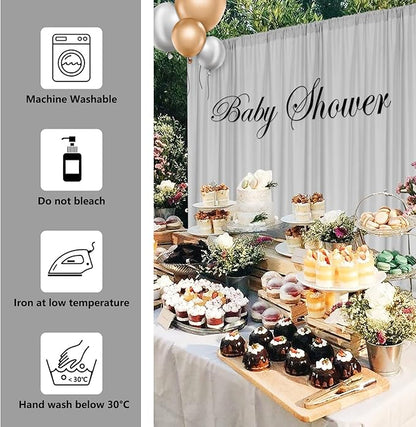 MYSKY HOME Light Grey Backdrop Curtains for Parties, Weddings, Stage - 5ft x 10ft, 2 Panels