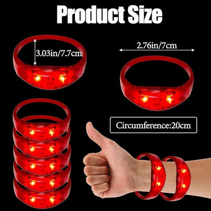 100 Pcs LED Bracelets Sound Activated with Flashing LED Strobe Music Control Light Up Bracelets for Rave, Game Prizes, Birthday Party Favor,Valentine's Day gift