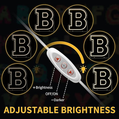 Light Up Letters B, Led Marquee Letter Lights Neon Sign, 13.9" Height Decorative Lighted Alphabet Number, Battery/USB Powered Led Letters Lights for Wedding, Birthday, Party, Christmas or Home Decor