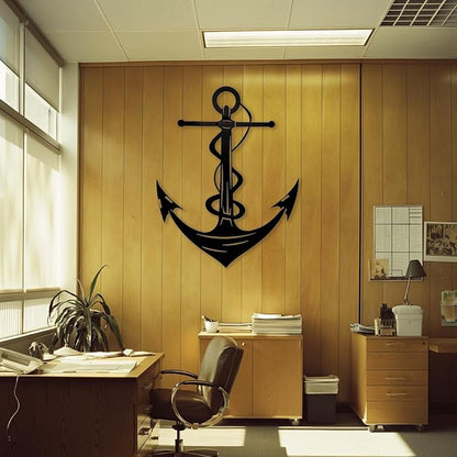 XXQ Anchor Metal Wall Decor, Anchor Metal Wall Art for Bedroom Living Room Dorm Antique Anchor Wall Decor Antique Metal Anchor Farmhouse Decor (Whhite, 12" x 19" / 31 x 47cm)