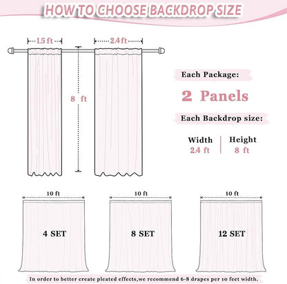 DUOBAO Peach Voile Curtains 2 Panels, 29''x96'', Rod Pocket, Living Room Drape, Sheer Chiffon Drapes for Window, Beach Curtain, Photography Backdrop