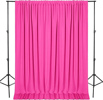 DWCN 10x8 FT Fuchsia Backdrop Curtains for Parties, Photography Backdrop Drapes with Rod Pockets for Wedding Decorations Stage Birthday Family Gatherings, 2 Panels 5ft x 8ft