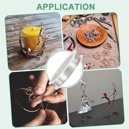 0.5 mm/24 Gauge Copper Wire for Jewelry Making, 20.3FT Copper Beading Craft Wire for Jewelry/Weaving/DIY Crafting/Planting, Color-Retaining [6.2M, Bright Silver]