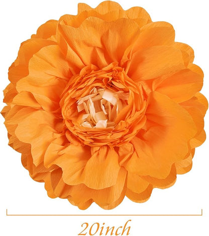 SUNBEAUTY Giant Colorful Paper Flowers Party Decorations 20" Large Fiesta Bulletin Board Tissue Pom poms Room Wall Decor for Birthday Wedding Bridal Babyshower Backdrop Hanging Tea Party Supplies