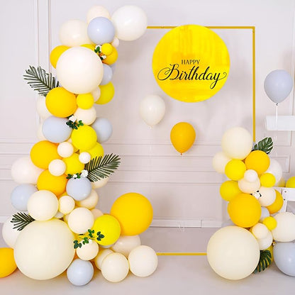 Asee'm 6.6FTx5.2FT Gold Wedding Arch Backdrop Stand Square Metal Rectangular Arch Frame for Ceremony Party Birthday Bridal Baby Shower Anniversary Arbor Balloon Decoration