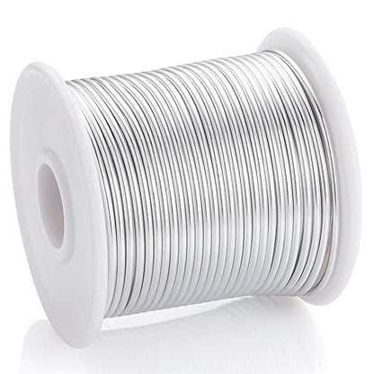 12 Gauge Sliver Aluminum Craft Wire (105FT) - Anodized for Jewelry Making, Beading Floral, Plant Gardening, Sculpting & Modeling Craft Wire (Sliver #1, 2mm)