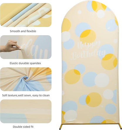 Wedding Arch Cover 7.2FT Spandex Arch Backdrop Cover Stretchy Backdrop for Wedding Birthday Party Decoration Baby Shower