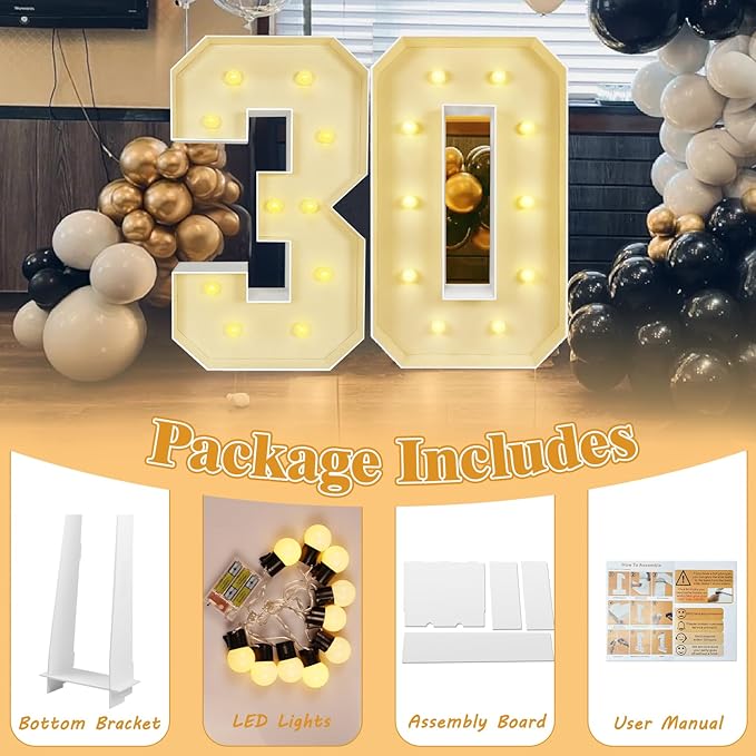 Marquee Light Up Letters: 4FT Large Decorative Signs for Party Decorations Baby Shower Birthday Wedding Engagement Anniversary, 4 Feet Tall Pre-Cut DIY Foamboard Letter I - Easy to Assemble