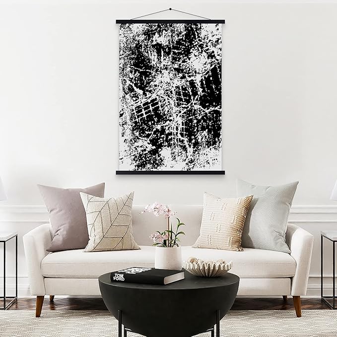 20x30 20x28 Poster Frame, Magnetic Light Wood Frame Hanger for Photo Picutre Canvas Artwork Art Print Wall Hanging (1 Pack, 20", Black)