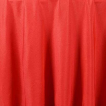 Efavormart Round Tablecloth, 120 Inch Stain & Wrinkle Resistant Washable Table Cloth, Decorative Polyester Fabric Table Cover for Banquet, Wedding, Dining - RED